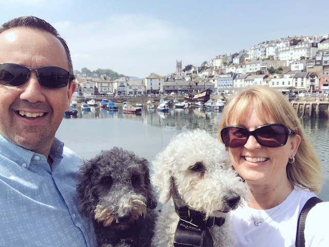 Brixham harbour with dogs
